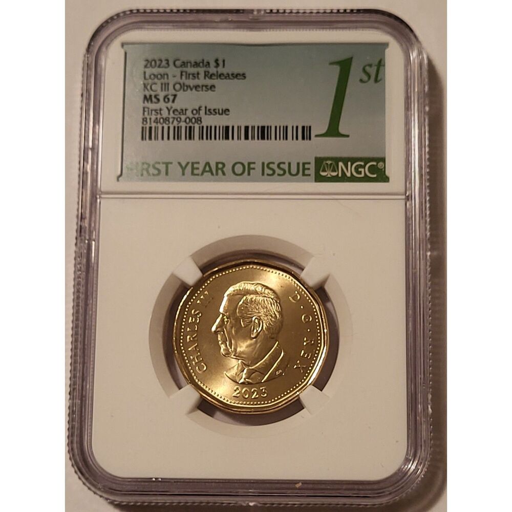 Canada Charles III 2023 Dollar rv Loon MS67 NGC First Releases